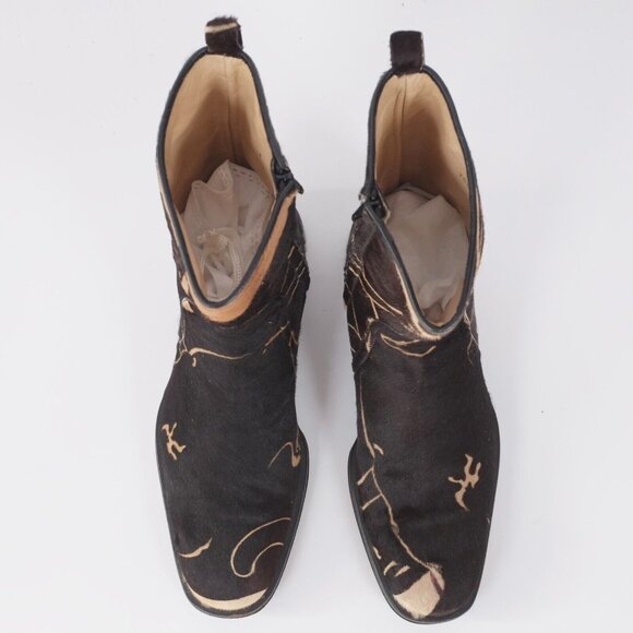 Y2K Valentino Mens 42 US 9 boots tiger face calk skin fur - Picture 5 of 11